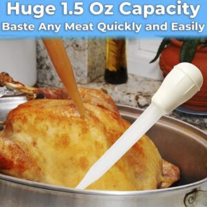 Nicole Fantini Disposable & Durable Extra Large Oval Turkey Roaster Aluminum Pan For Thanksgiving - 100% Recyclable : Perfect for, Baking & Roasting - Along With One Free 3pcs of Basting Set : 2 Pans