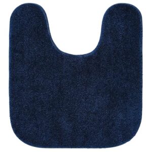 Garland Rug Traditional Washable Bath Rug Set, 4 Piece (Toilet Seat Cover,Contour Rug, 21" x34', 17"x24" Bath Rugs) Navy