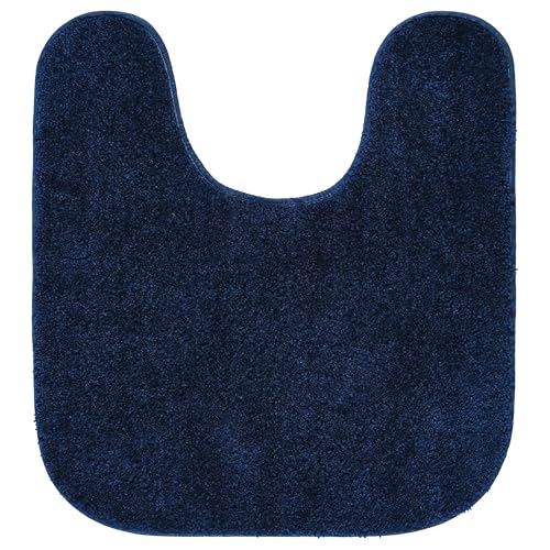 Garland Rug Traditional Washable Bath Rug Set, 4 Piece (Toilet Seat Cover,Contour Rug, 21" x34', 17"x24" Bath Rugs) Navy