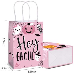 16 Pcs Halloween Party Gifts Bags Boo Gift Bags Pink Halloween Candy Bags Treat Bags Boo Theme Birthday Party Supplies for Halloween Party Favors