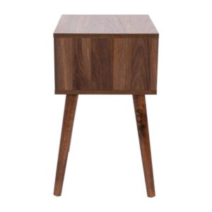 Flash Furniture Hatfield Mid-Century Modern Wood Nightstand - Dark Walnut Wood Grain Finish - Soft Close Storage Drawer - Side Accent or End Table