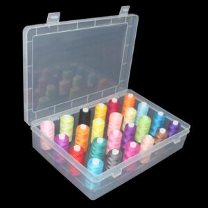 24 Spools Thread Holder Organizer Clear Sewing Storage Box Embroidery Thread Organizer for 24 Spools Home Embroidery Quilting and Sewing Threads