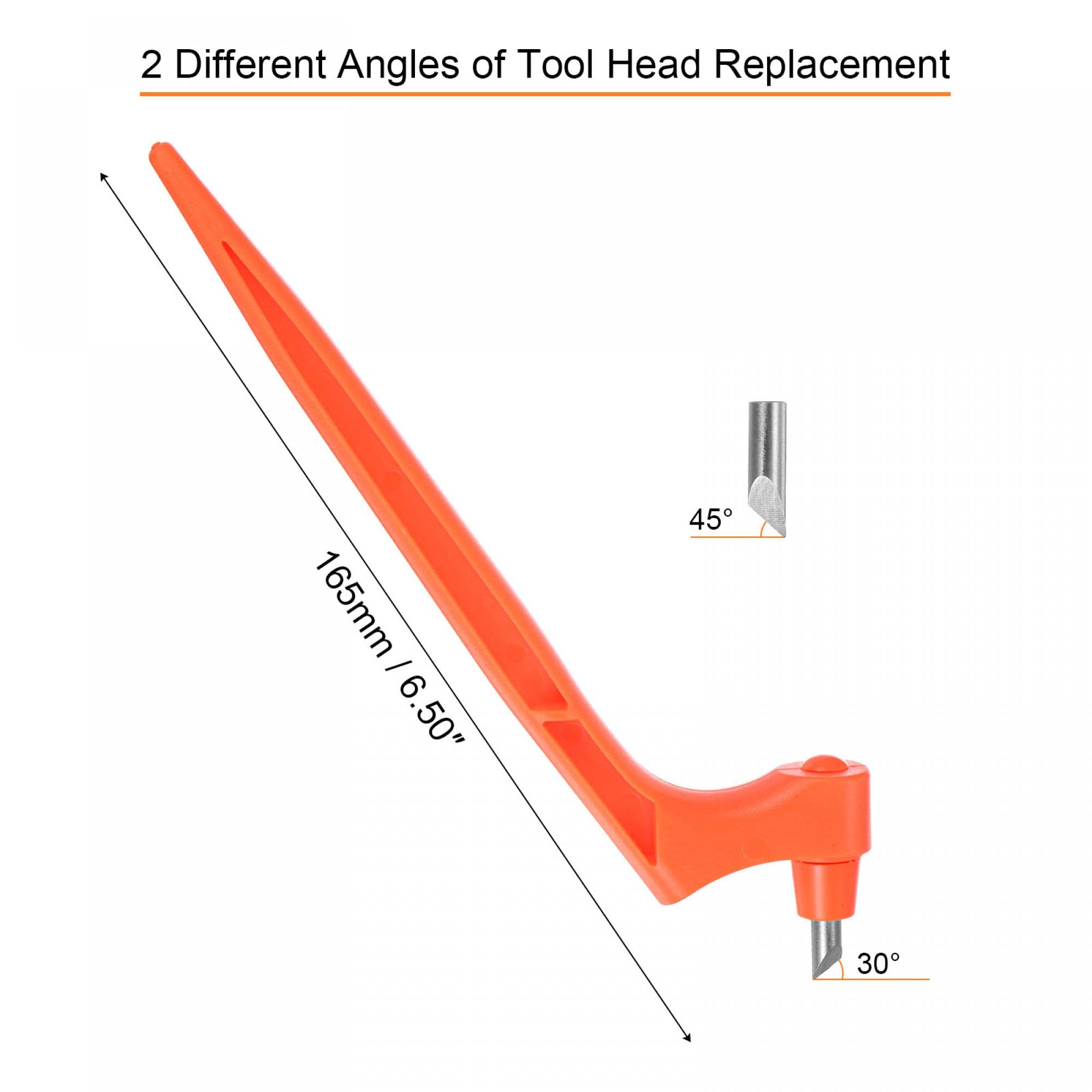 uxcell Craft Cutting Tools, 360 Degree Rotating Blades Stainless Steel Cutter with 30 45 Degree Blade for DIY Crafts Stencils Scrapbooks, Orange