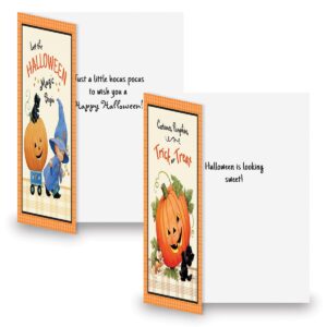 Current Morehead Orange Plaid Halloween Greeting Cards Set - Set of 8 Large 5 x 7-Inch Cards, Themed Holiday Card Variety Value Pack, Assortment of 4 Unique Designs, Envelopes Included