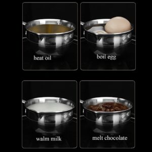 BOHK 6.76 Oz Mini Butter Warmer Stainless Steel Small Melting Pot For Stove Top 0.2 Quart