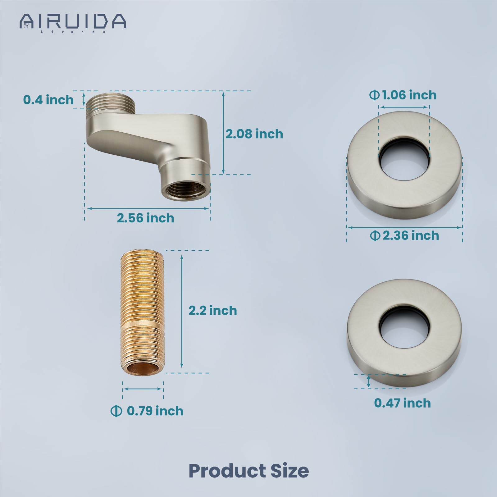 Airuida Antique Brass Wall Mount 2.17 Inch Extended Thread Adjustable Swing Arms 3-3/8 Inch Clawfoot Bathtub Shower Faucet Adapter Commercial Utility Eccentric Screw Plus Size 1 Pair