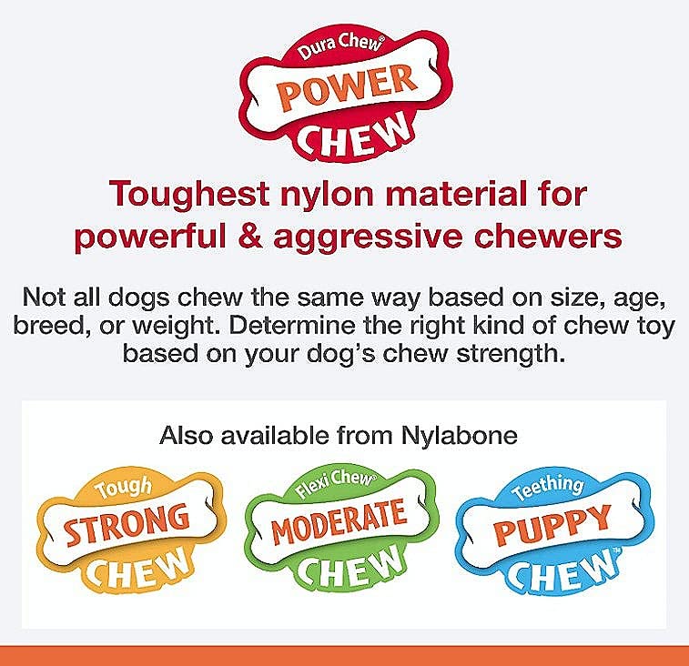 Nylabone Essentials Power Chew Curvy Bone Peanut Butter Flavor, Large