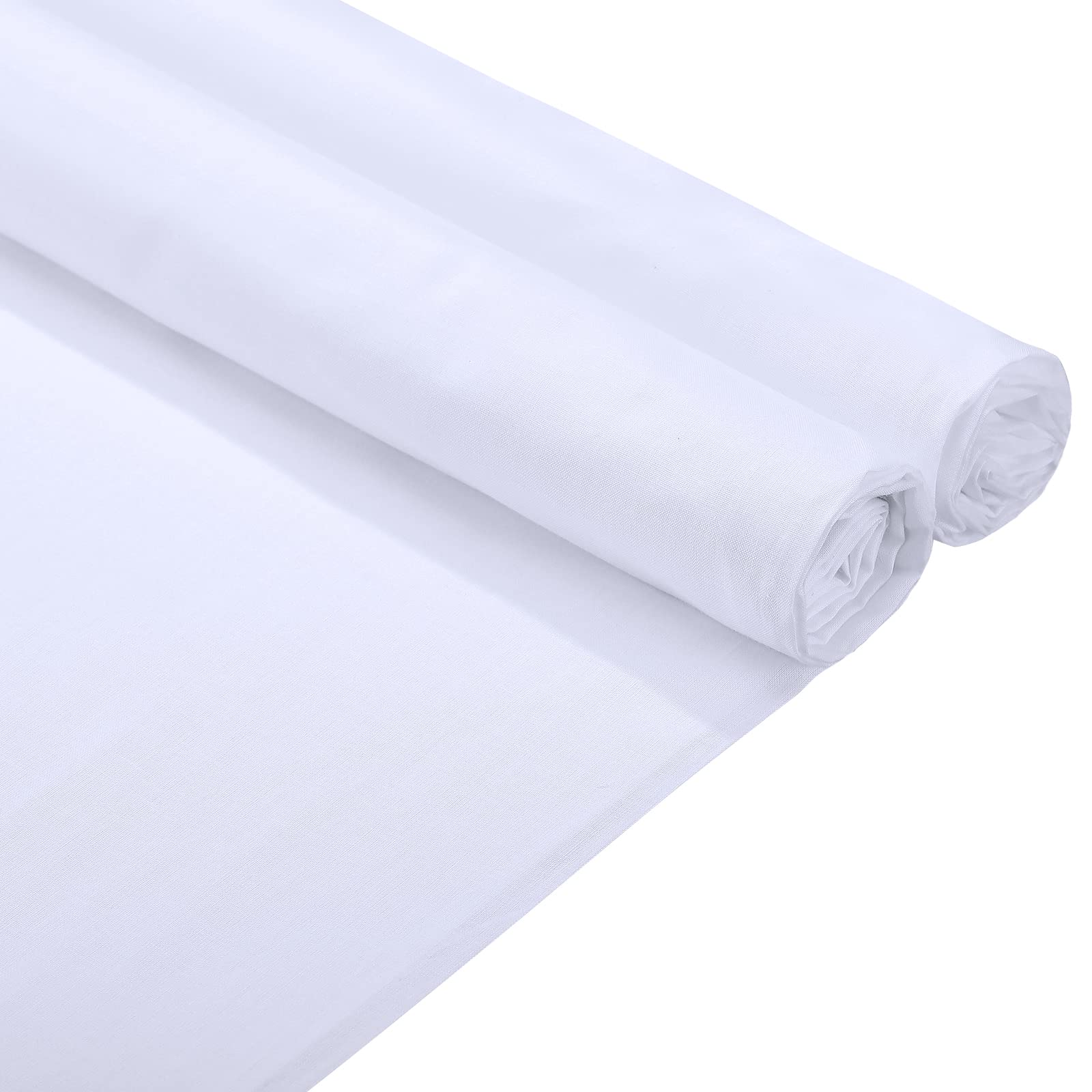 10 Yards Cotton Muslin Fabric Textile Unbleached Natural Cotton Fabric Bleached or Unbleached Muslin Cloth 63 Inches Wide Muslin Roll Fabric Backing Material Quilting Sewing Draping Fabric (White)