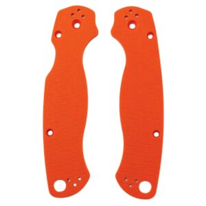 aibote 1 pair g10 handles scales glass fiber handle patch diy tool material for spyderco para military 2 c81 folding knife (orange)