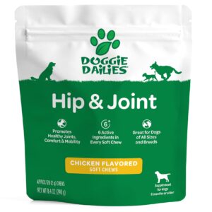 doggie dailies glucosamine for dogs - 120 chews - joint supplement for dogs of all breeds & sizes - hip and joint supplement for dogs - premium glucosamine and chondroitin for dogs (chicken)