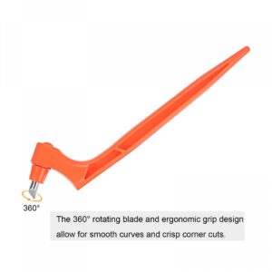 uxcell Craft Cutting Tools, 360 Degree Rotating Blades Stainless Steel Cutter with 30 45 Degree Blade for DIY Crafts Stencils Scrapbooks, Orange