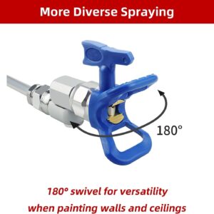 Airless Paint Spray Gun Swivel Joint Compatible with Graco 235486 7/8 Inch Thread 180 Degree Rotation