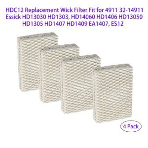 HOMFILBIT HDC12 Humidifier Replacement Wicks Filter Fit for Air-Care 4911 32-14911 Essick HD13030 HD1303 HD14060 HD1406 HD13050 HD1305 HD1407 HD1409 EA1407 ES12 Humidifiers (4 Pack)