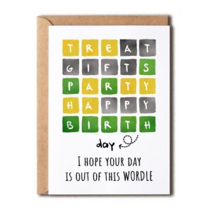 eirlysdesigns birthday card - treat gifts party happy birthday - hope your day is out of this eirlysdesigns - word game - eirlysdesigns card 5 x 7 inches