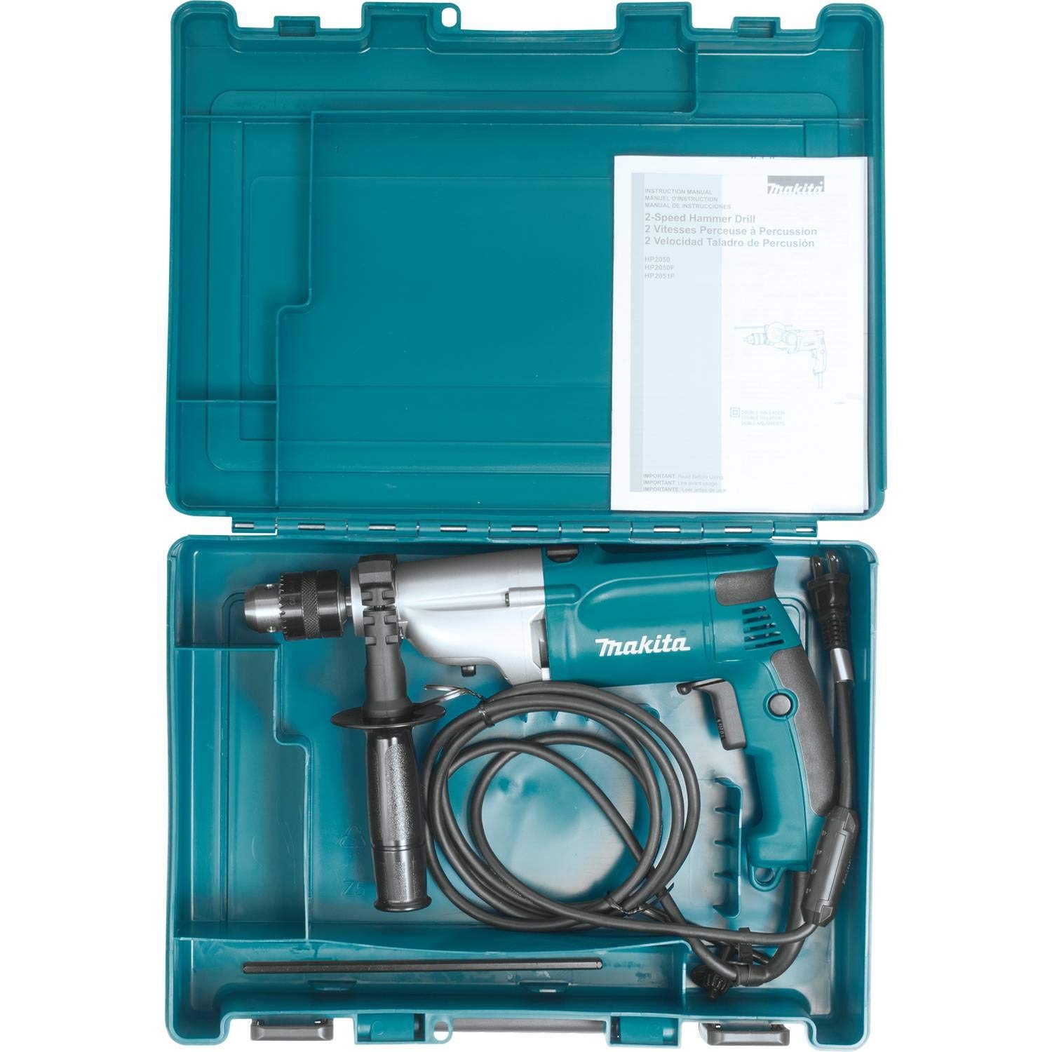 Makita HP2050-R 6.6 Amp 3/4 in. Hammer Drill with Case (Renewed)