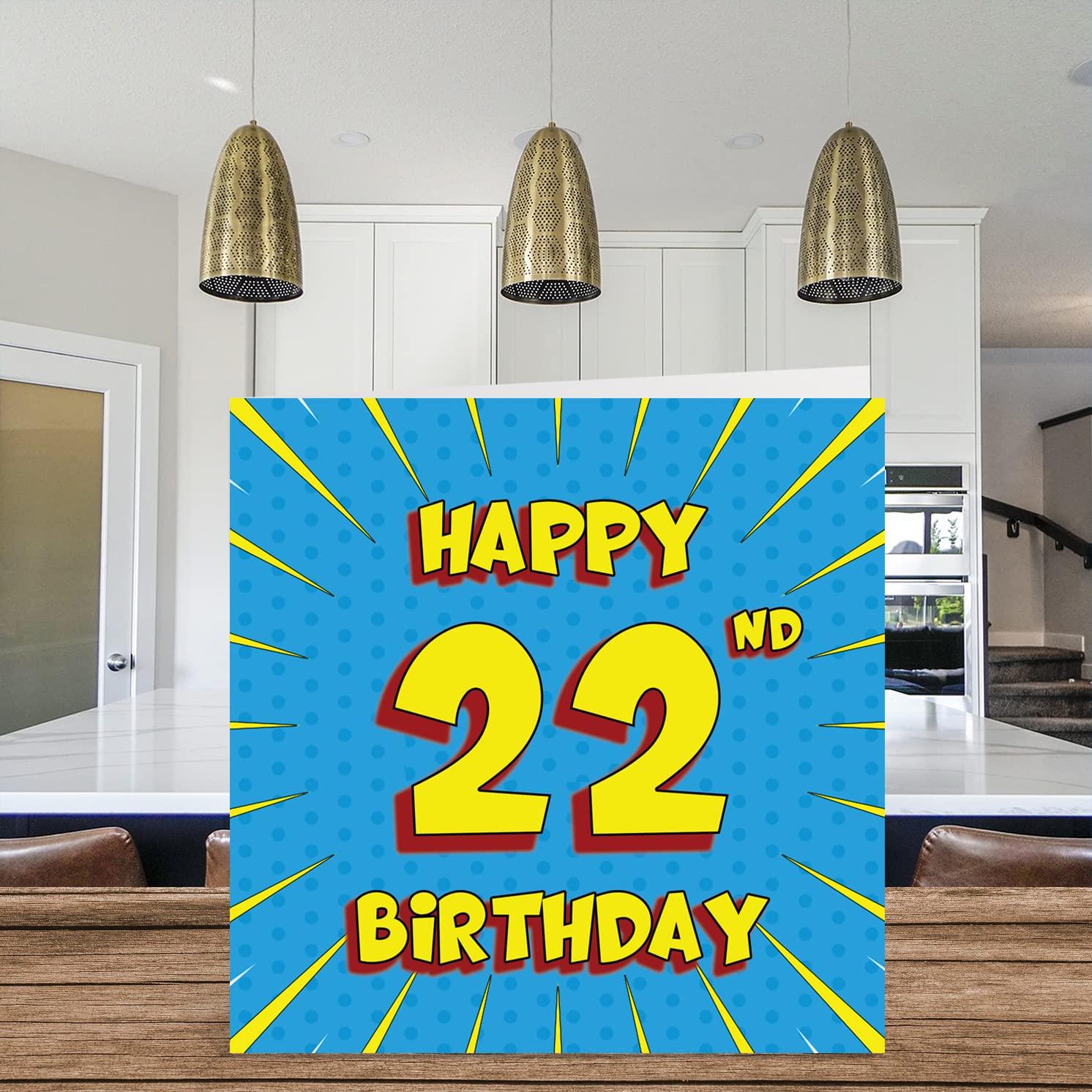 Fun 22nd Birthday Cards for Men Woman - Comic Book - Happy Birthday Card for Sister Granddaughter Grandson Son Daughter Brother Uncle Nephew Niece, 5.7 x 5.7 Inch Greeting Cards, 22nd Birthday Card