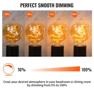 OMED S125 Oversized LED Edison Bulb Large, 5 Watt 400 Lumens 2200k Warm Yellow Large Edison Light Bulb, Amber Glass Decorative Large Globe Dimmable E26 Bulbsfor Pendant Lighting, 1 Pack