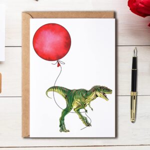 OystersPearl T Rex Dinosaur Birthday Card - Have A Dinomite Birthday - Funny Birthday Card - Dinosaur Card - T-Rex Card - Birthday Card Of A T Rex., 5 x 7 inches