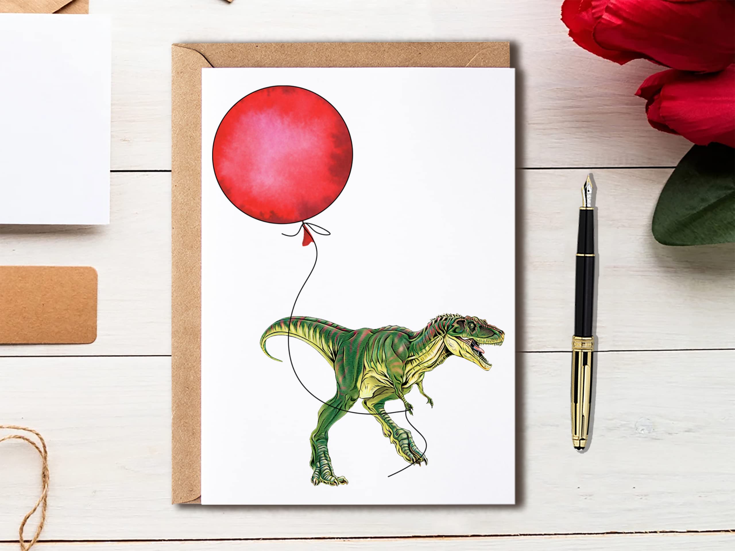 OystersPearl T Rex Dinosaur Birthday Card - Have A Dinomite Birthday - Funny Birthday Card - Dinosaur Card - T-Rex Card - Birthday Card Of A T Rex., 5 x 7 inches