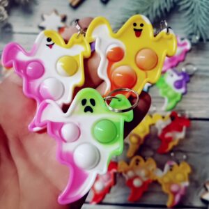 20 Packs Bulk Halloween Ghost Fidget Mini Pop for Kids Party Favors and Classroom Students Gifts