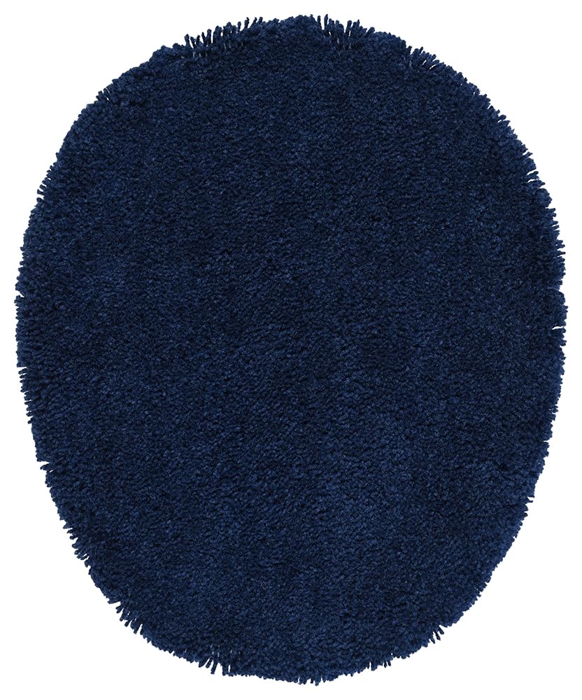 Garland Rug Traditional Washable Bath Rug Set, 4 Piece (Toilet Seat Cover,Contour Rug, 21" x34', 17"x24" Bath Rugs) Navy