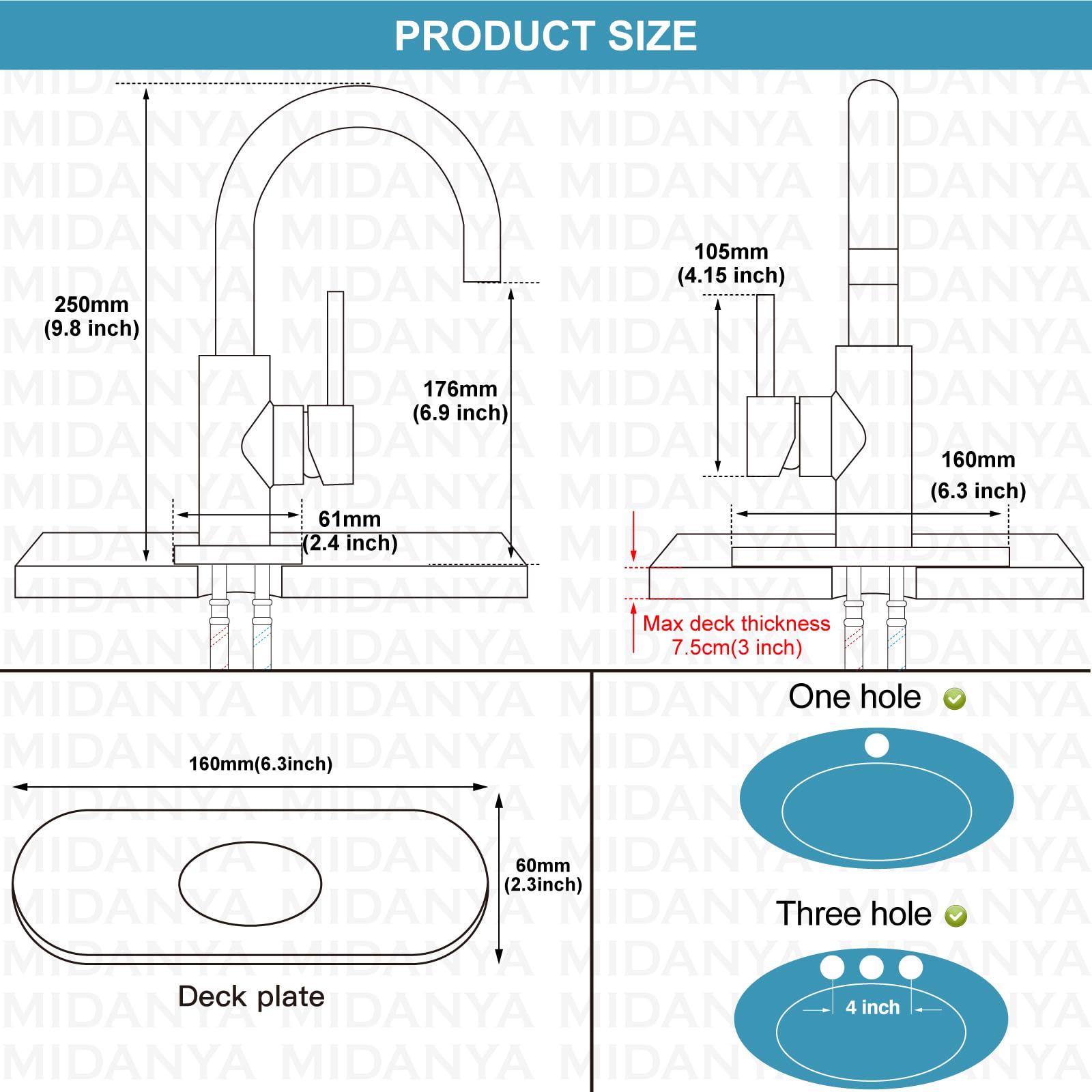 Midanya Wet Bar Sink Faucet,Single Handle Bathroom Kitchen Faucet 1 Hole Faucet Swivel Spout Farmhouse RV Small Vanity Lavatory Bath Utility Faucet with Deck Plate,Brushed Gold