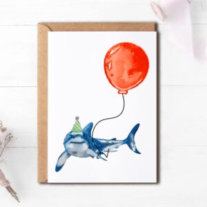 OystersPearl Shark Birthday Card - Funny Shark Greetings Card - Shark Pun Birthday Card - Childrens Birthday Card - Funny Birthday Card - Kids Cards, 5 x 7 inches