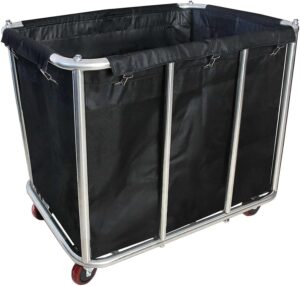 large laundry cart with wheels,commercial stainless steel heavy duty service cart laundry hamper for hotel/home/school/resort