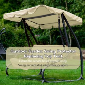 Patio Waterproof Swing Canopy Cover - 600D Oxford Tarp Outdoor Garden Swing Protective Replacement Top Tent (75"x 52"x 6")