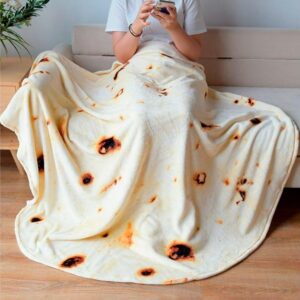 SILUI Tortilla Burrito Blanket White Elephant Gifts for Adults Useful Baby Stuff Funny Novelty Food Throw Newborn Toddler Swaddle Blankets 300 GSM Soft Flannel Taco Wrap Blanket(41 Inches)