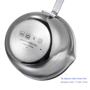 BOHK 6.76 Oz Mini Butter Warmer Stainless Steel Small Melting Pot For Stove Top 0.2 Quart