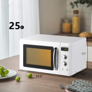 ARLIME Retro Microwave, 900W/0.9Cu.Ft, Small Countertop Microwave w/Defrost & Auto Cooking, LED Display, Pull Handle, Easy Clean Stainless Steel Interior, Child Lock, ETL Certification, Microwave Oven