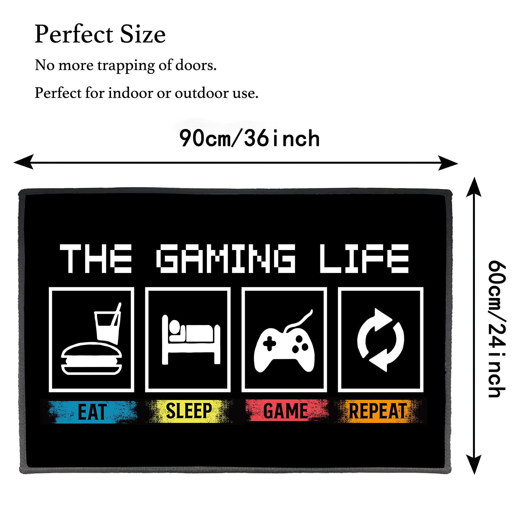 GAGNONLEE The Gaming Life Large Rugs Game Controller Floor Mat 3D Printed Modern Carpet for Gamer Bedroom Home Decor Non-Slip Area Rug, 36''x 24''（90x60cm）