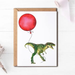 OystersPearl T Rex Dinosaur Birthday Card - Have A Dinomite Birthday - Funny Birthday Card - Dinosaur Card - T-Rex Card - Birthday Card Of A T Rex., 5 x 7 inches