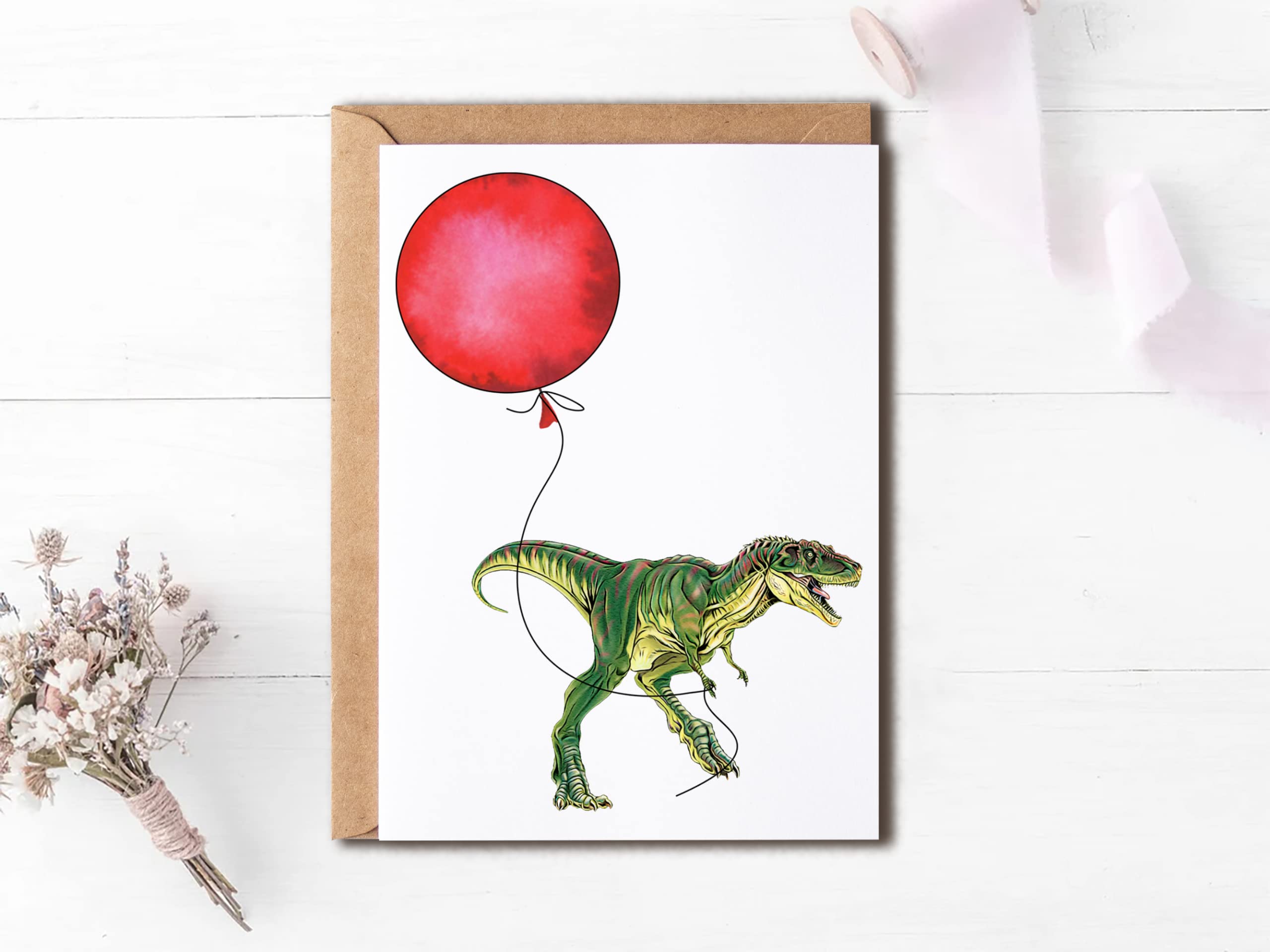 OystersPearl T Rex Dinosaur Birthday Card - Have A Dinomite Birthday - Funny Birthday Card - Dinosaur Card - T-Rex Card - Birthday Card Of A T Rex., 5 x 7 inches