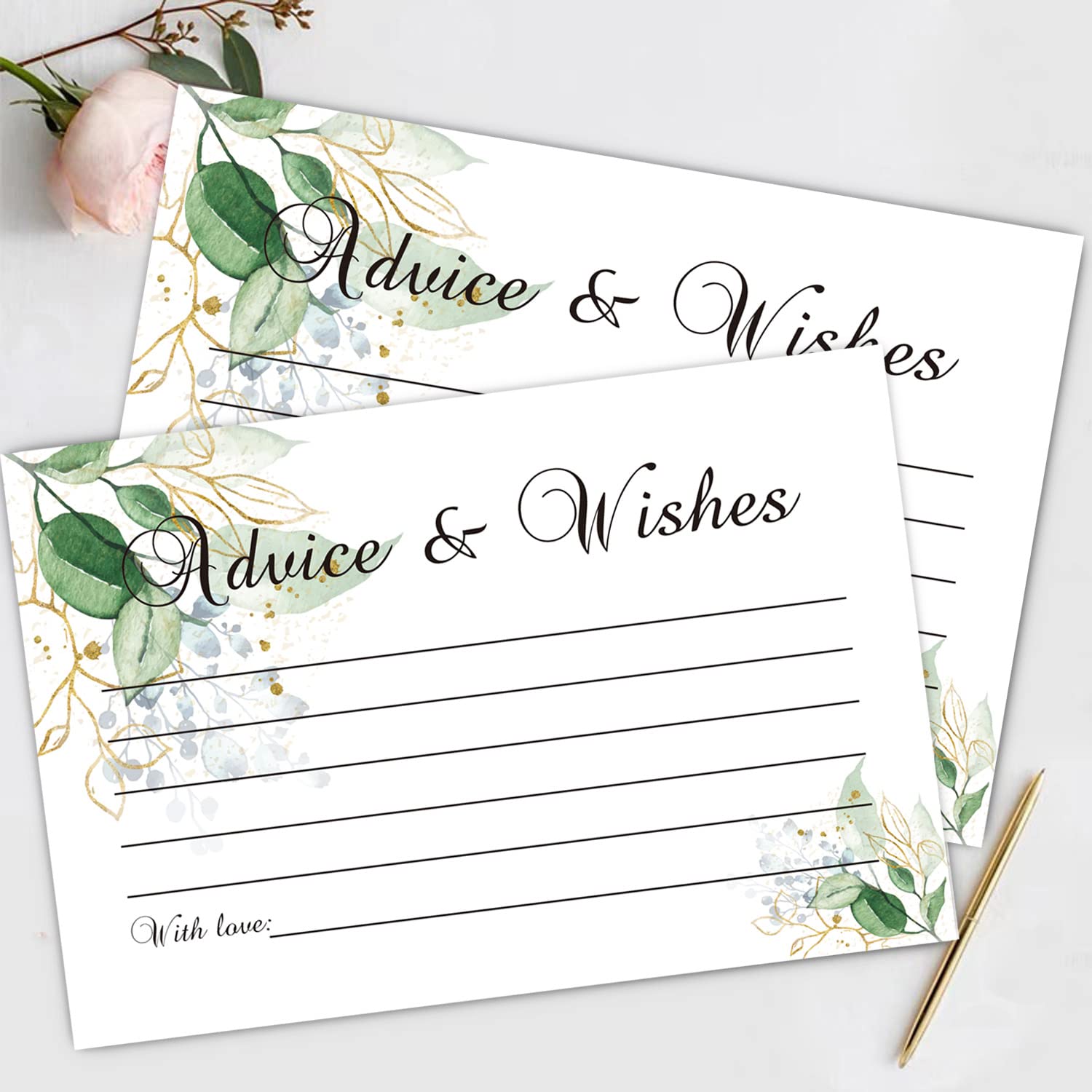 FARHTINANFX 50 Advice And Wishes For The New Mr And Mrs, Bride And Groom Weddings, Bridal Showers, Marriage Advice Cards(4" x 6")