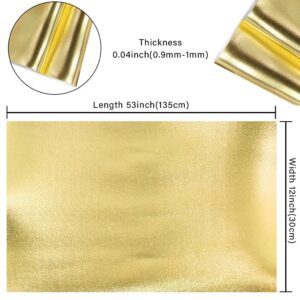 HYANG Smooth Solid Color Gold Faux Leather Sheets 1 Rolls 12 X53 (30cmX135cm),Faux Leather is Great for, Bows,Earrings HYANG-7115 HYANG-7115