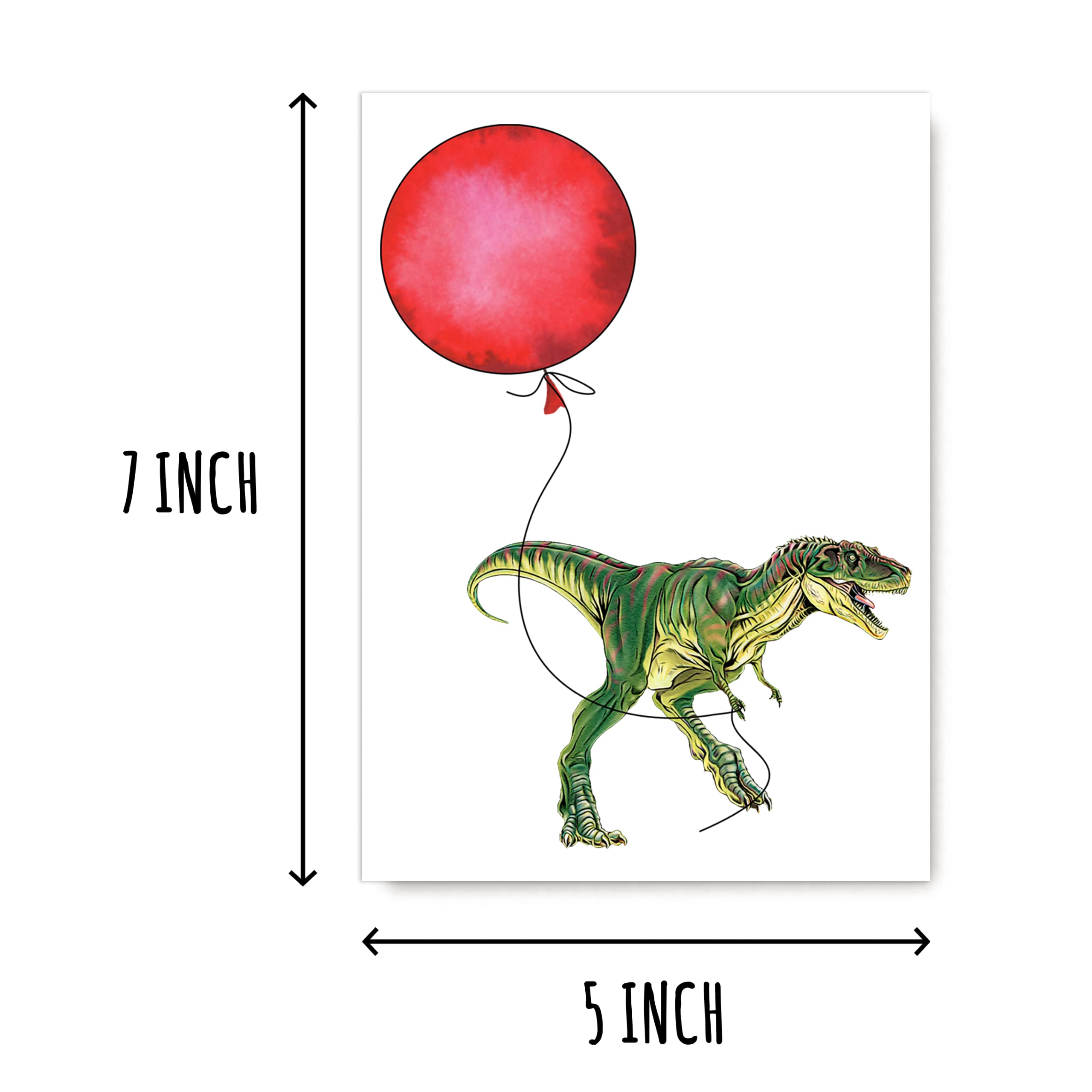 OystersPearl T Rex Dinosaur Birthday Card - Have A Dinomite Birthday - Funny Birthday Card - Dinosaur Card - T-Rex Card - Birthday Card Of A T Rex., 5 x 7 inches