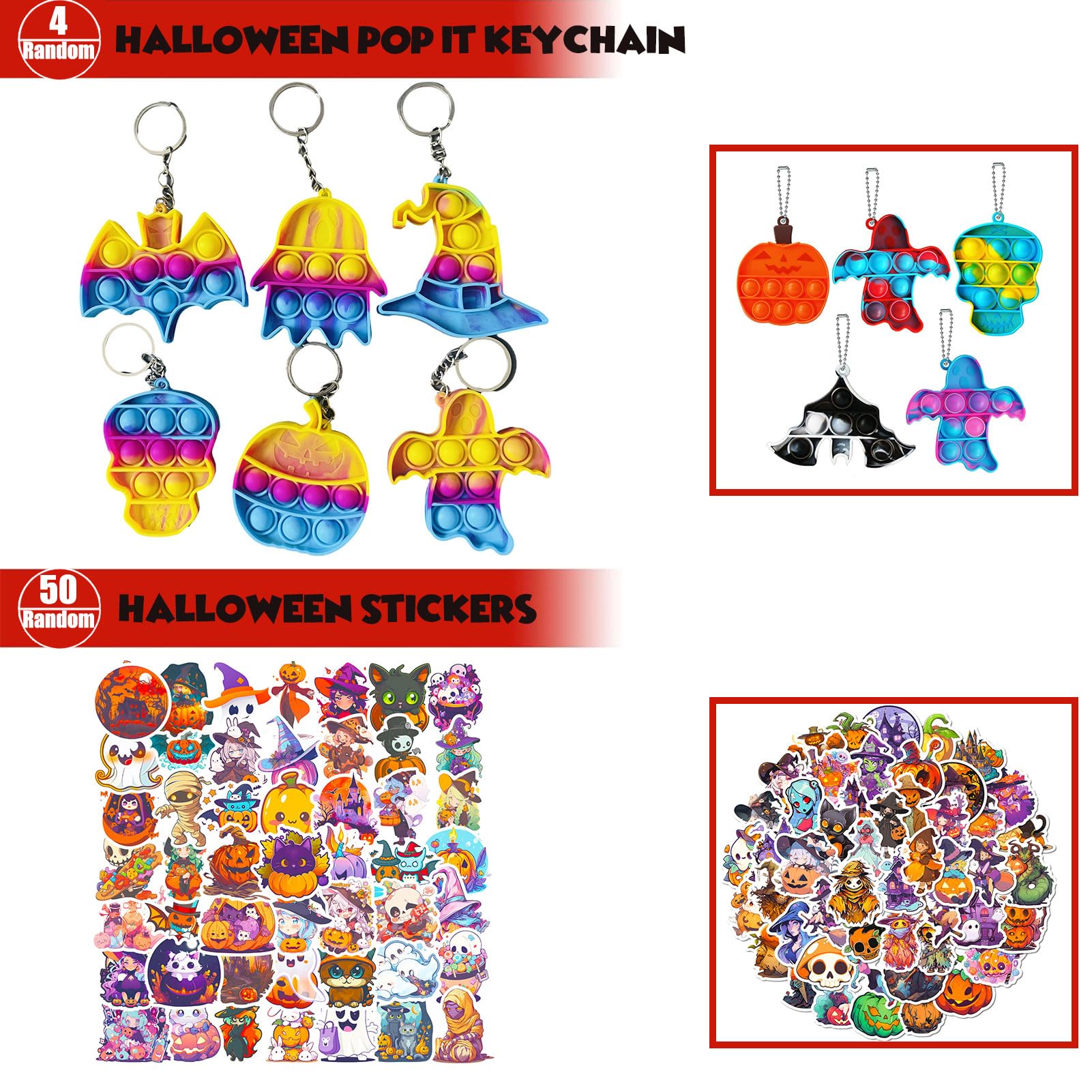 Premium Halloween Party Favors Toys for kids,Assortment Cute Halloween Themed Toys,Kids Trick or Treat Party Favors Supplies,Halloween Prizes,Carnival Prizes,Goody Bag Fillers,Treat Bag Stuffer