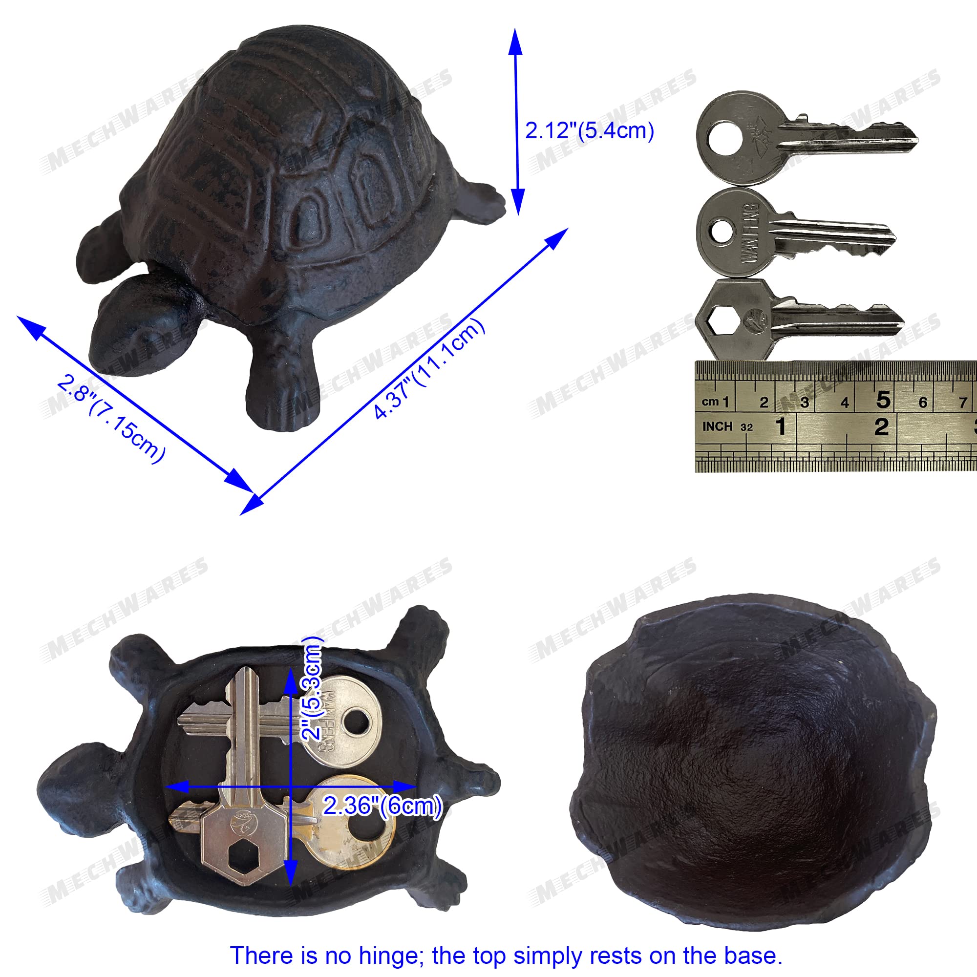 MechWares – Animal Style Cast Iron Key Hider- Hidden Key Holder for Outdoor and Indoor -Room Decoration- Garden Accessory- for Key | Ear Studs | Ring | Paper Clip- 1 Pcs (Turtle-Small)