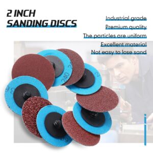 250 Pcs Mix Roll Lock Discs Set 36 60 80 120 240 Grit 2 Inch Sanding Discs Die Grinder Accessories Aluminum Oxide Surface Conditioning Discs for Surface Prep Polish Burr Paint Removal