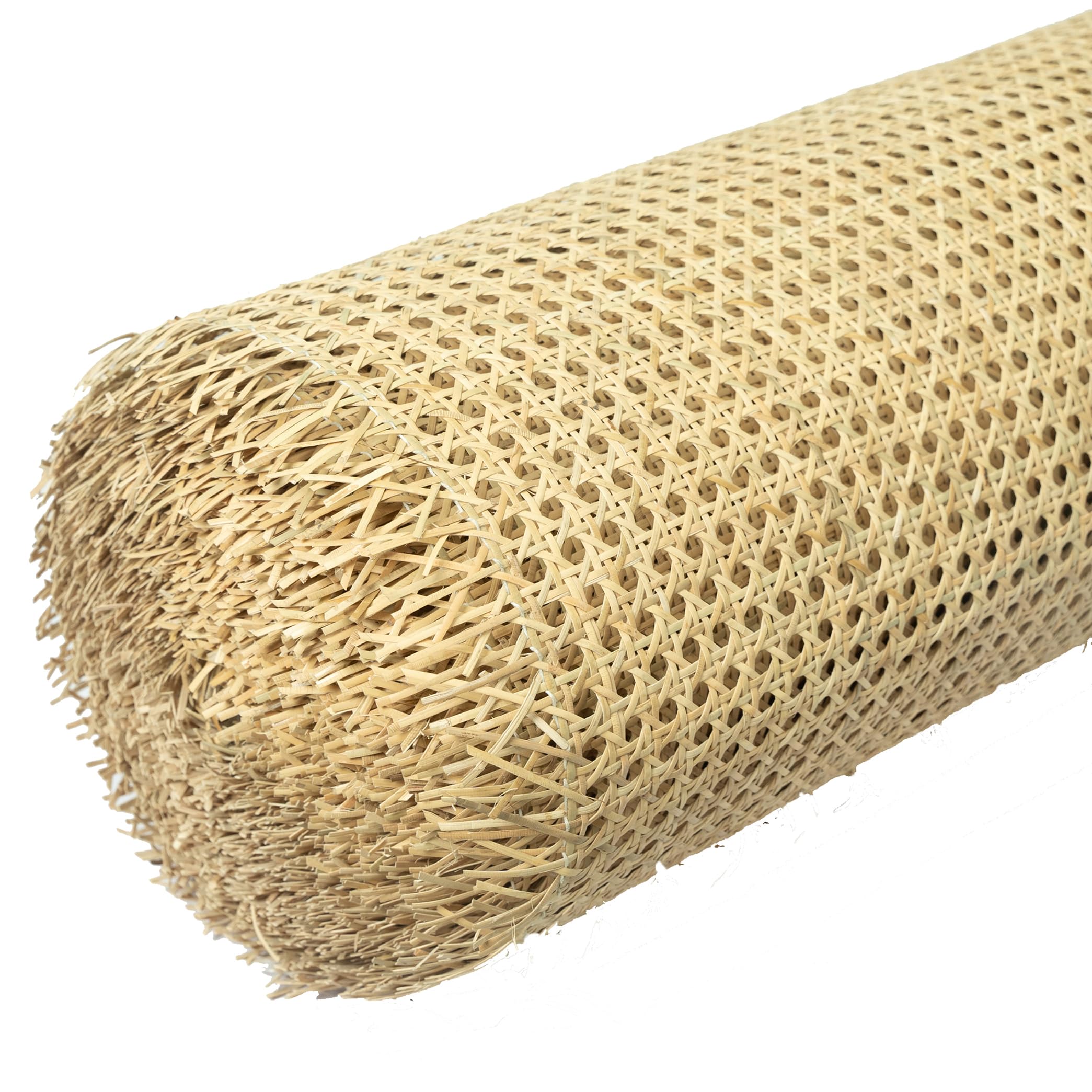 16" Width Rattan Cane Webbing Roll 12 Feet Length Hexagon Weave Pre-Woven Cane Mesh Net Open Weave Wicker Rattan Sheet Furniture, Chair, Cabinet, Ceiling (12 FEET)