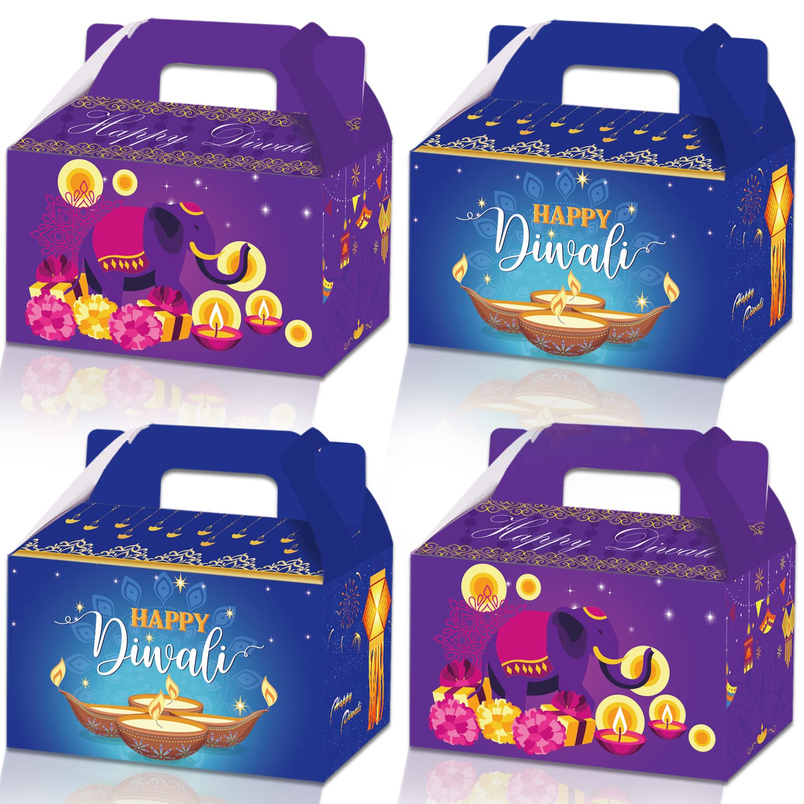 14 Packs Diwali Party Gift Box-Diwali Party Decorative Gift Bags Snacks Candy Bags Kids Party Supplies