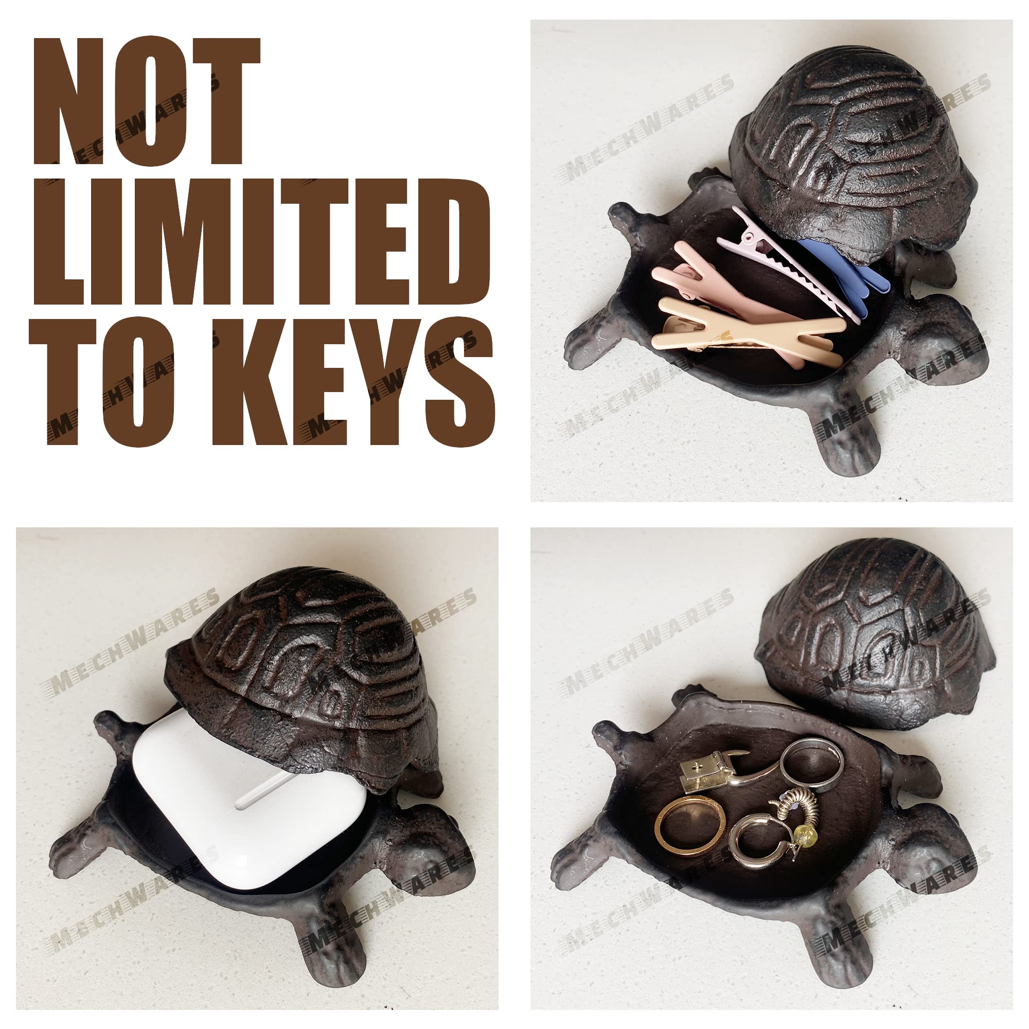 MechWares – Animal Style Cast Iron Key Hider- Hidden Key Holder for Outdoor and Indoor -Room Decoration- Garden Accessory- for Key | Ear Studs | Ring | Paper Clip- 1 Pcs (Turtle-Small)