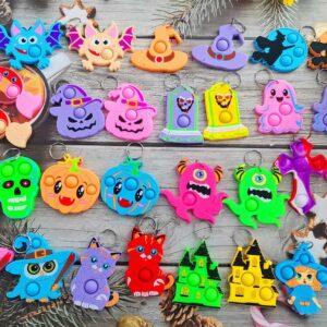 30 Packs Bulk Halloween Spider Ghost Fidget Mini Pop for Kids Party Favors and Classroom Students Gifts