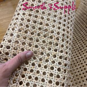 16" Width Rattan Cane Webbing Roll 12 Feet Length Hexagon Weave Pre-Woven Cane Mesh Net Open Weave Wicker Rattan Sheet Furniture, Chair, Cabinet, Ceiling (12 FEET)