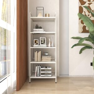 HDANI 5-Tier Standing Storage Shelf, Utility Shelves for Storage, Multifunctional Metal Storage Rack for Kitchen, Garage, Office, Bedroom (White, 23.6''Wx13.8''Dx63''H)