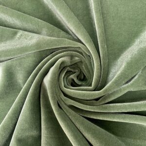 new fabrics daily princess sage polyester spandex stretch velvet fabric for bows, top knots, head wraps, scrunchies, clothes, costumes, crafts - 10001, green, yard (58x36'')