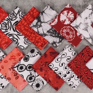 Soimoi 16 Pc Fat Quarter Bundle, Batik Print 18"x 22" DIY Patchwork- 100% Cotton Pre-Cut Quilting Fabric Red,White,Black