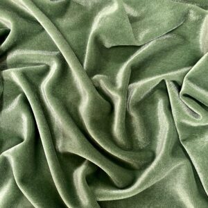 New Fabrics Daily Princess SAGE Polyester Spandex Stretch Velvet Fabric for Bows, Top Knots, Head Wraps, Scrunchies, Clothes, Costumes, Crafts - 10001, Green, Yard (58x36'')